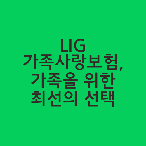 LIG 가족사랑보험, 가족을 위한 최선의 선택