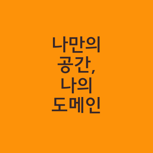 나만의 공간, 나의 도메인