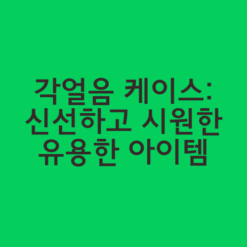 각얼음 케이스: 신선하고 시원한 유용한 아이템