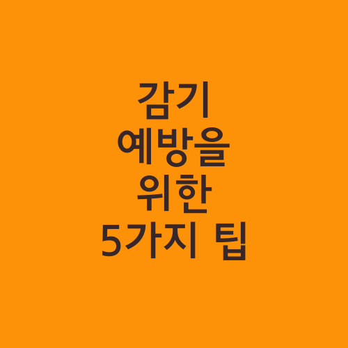 감기 예방을 위한 5가지 팁